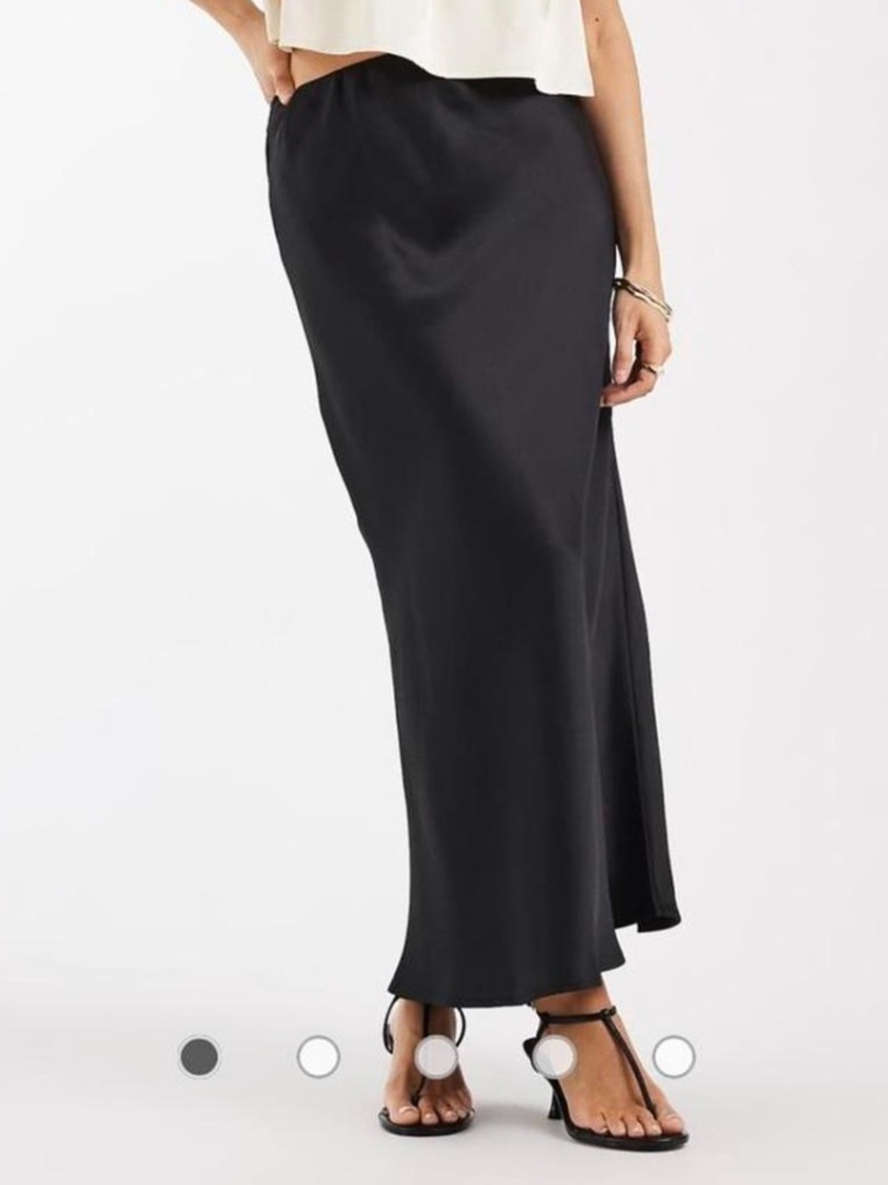 ASOS Black Satin Maxi Skirt